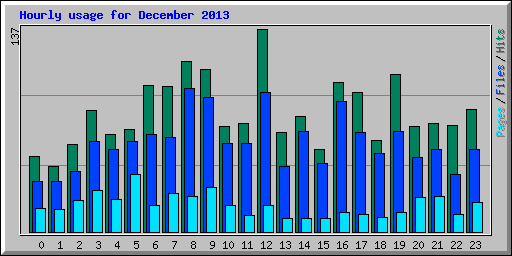 Hourly usage for December 2013