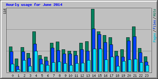 Hourly usage for June 2014