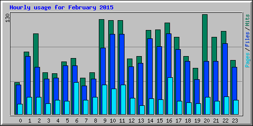 Hourly usage for February 2015