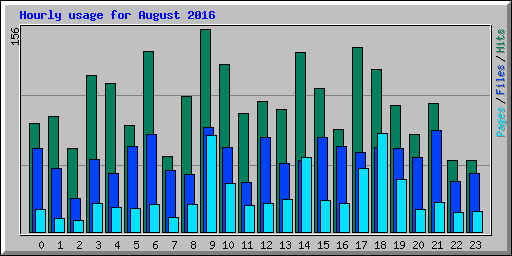Hourly usage for August 2016
