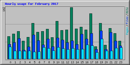 Hourly usage for February 2017