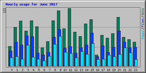 Hourly usage for June 2017