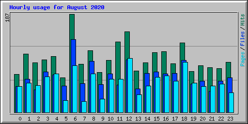 Hourly usage for August 2020